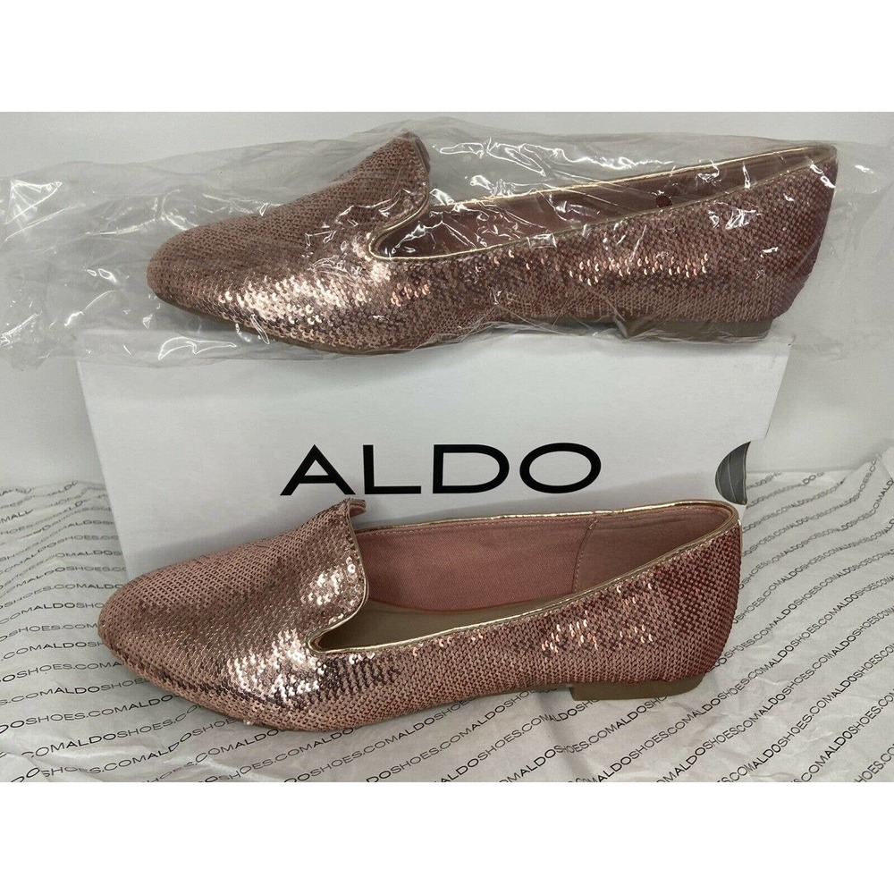 Aldos Thayllan-86 Gold Flats New In Box Size 6.5